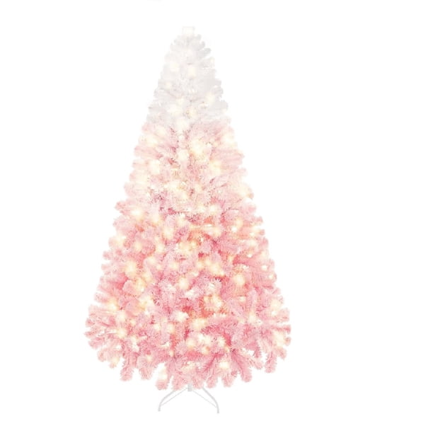 9-foot rosa frosted pre-lit artificial christmas tree featuring 800 warm blanca LED lights