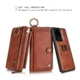 thumbnail image 2 of Galaxy S20 Ultra Case, Allytech Retro PU Leather Magnetic Detachable Back Cover Zipper Wallet Folio Cards Slots Purse Wrist Strap Clutch Protective Case Cover for Samsung Galaxy S20 Ultra 6.9",Brown, 2 of 9