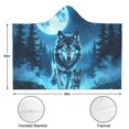 thumbnail image 3 of Full Moon Wolf Wearable Blanket Hoodies for Women Men Adults Soft Cozy Cool Forest Wolves Hooded Blankets for Home Sofa Decor Birthday Gifts 60x80 Inch, 3 of 5