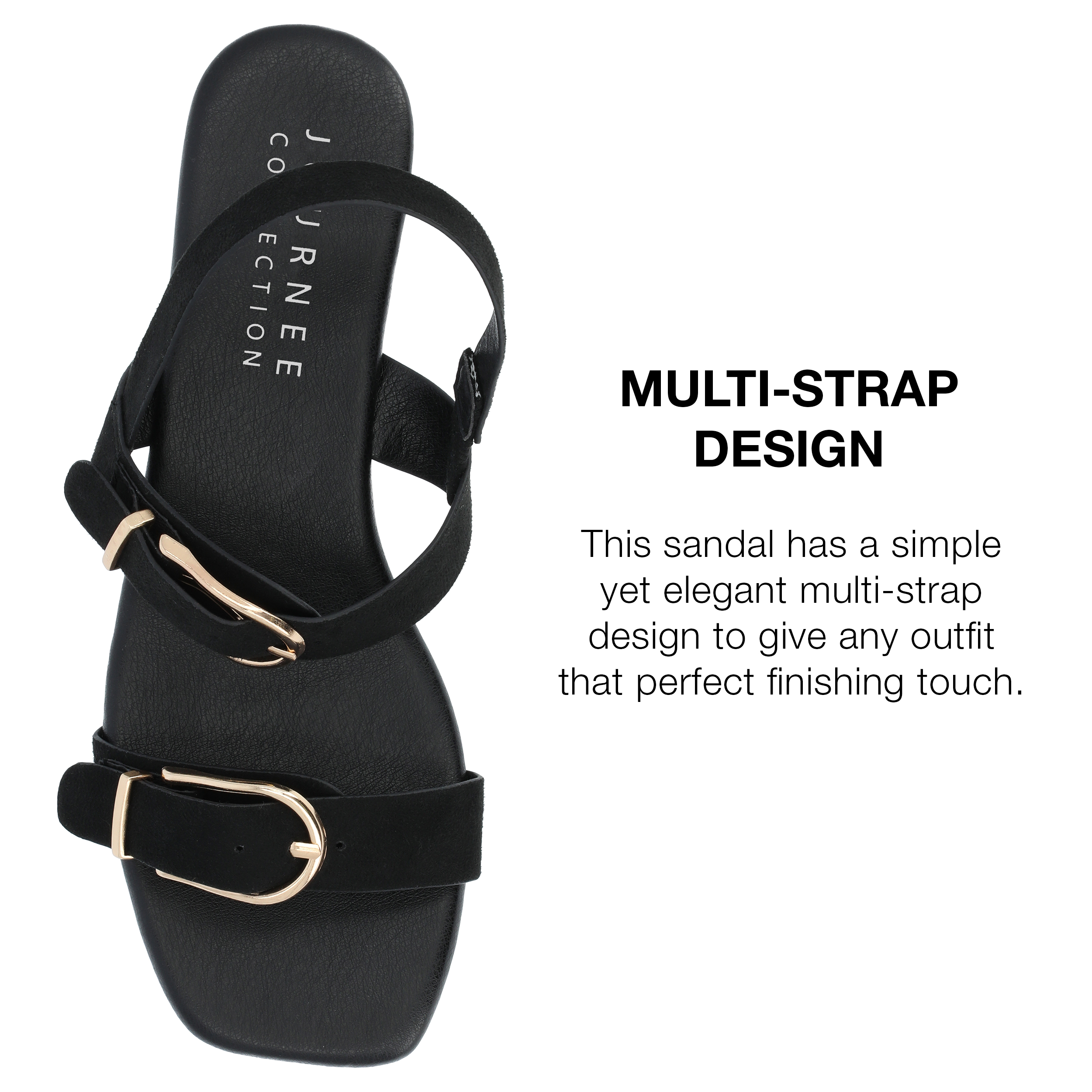 Journee Collection Womens Twylah Low Stacked Heel Sling Back Sandals