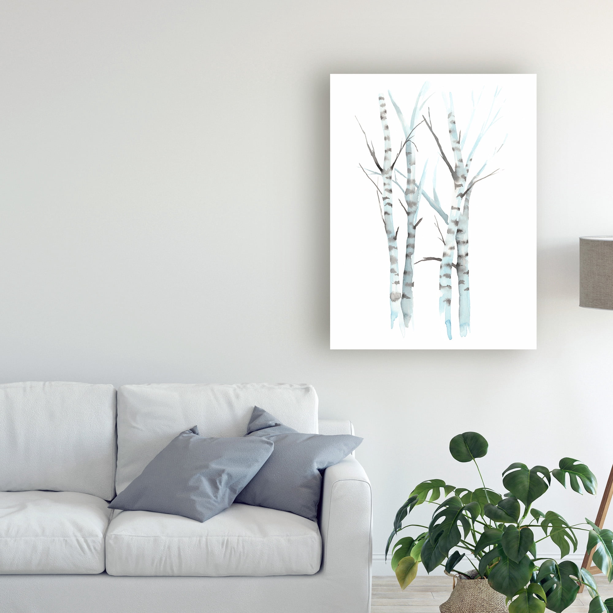 Trademark Fine Art 'Aquarelle Birches I' Canvas Art by Grace Popp