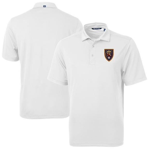 Men's-Cutter & Buck  White Real Salt Lake Virtue Eco Pique Recycled Polo
