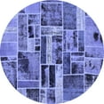 thumbnail image 1 of Ahgly Company Machine Washable Indoor Round Patchwork Blue Transitional Area Rugs, 5' Round, 1 of 4