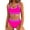 Hot Pink, variant on Bikini Sets for Women High Waisted Tummy Control Two Piece Swimsuits Push Up Halter Tops with Bottom Bathing Suits