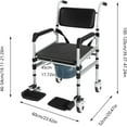 thumbnail image 3 of Folding Shower Chair,Shower Chair Chair for Elderly,Disabled,Pregnant with Universal Wheels(with Brakes),Bathroom Height Adjustable Shower Chair Commode with Padded Armrests and Back, 3 of 8