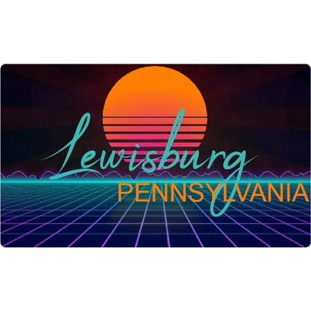 

Lewisburg Pennsylvania 4 X 2.25-Inch Fridge Magnet Retro Neon Design