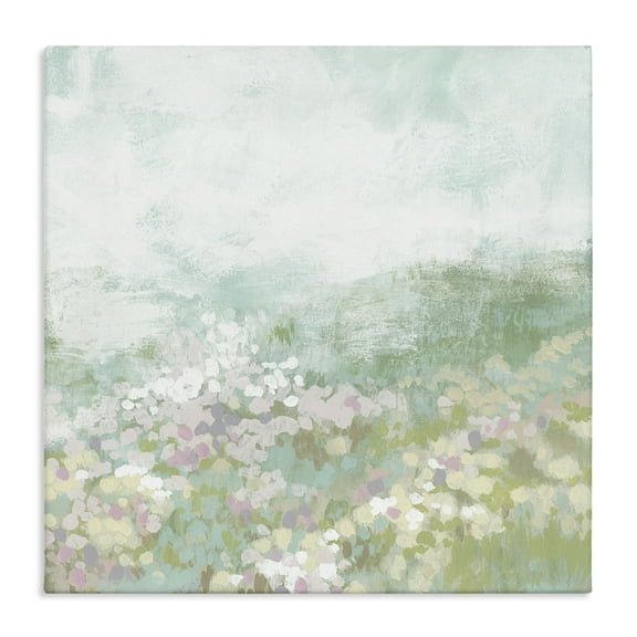Stupell Industries Rural Meadow Impression Landscape Painting Gallery Wrapped Canvas Art Print Wall Art, 17 x 17