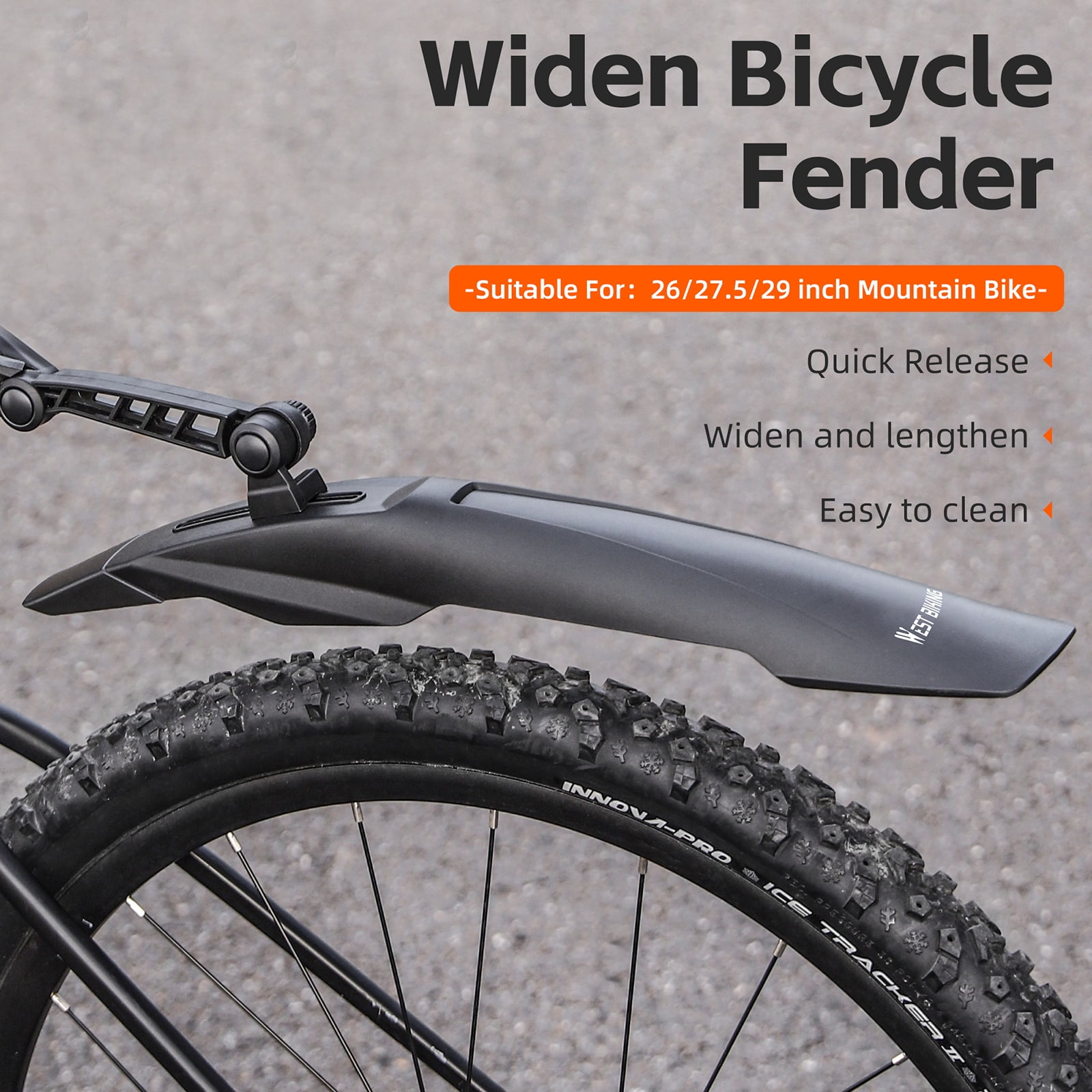Rear Mudguard Bike Fender Flaps Bike Mudguard Widen Quick Release