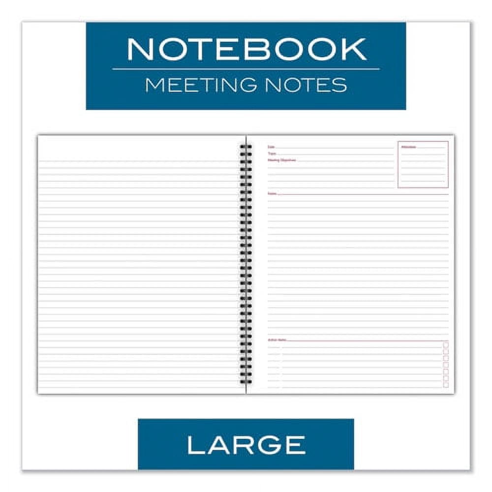 Wirebound Guided Meeting Notes Notebook, 1 Subject, Meeting-Minutes/notes Format, Dark Gray Cover, 11 X 8.25, 80 Sheets | Bundle of 2 Each