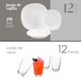 thumbnail image 2 of Vajilla 24 Piezas Opal Moderna Cuadrada Vasos Vidrio Calypso ColorHome CHOPAL12S, 1717421-LIB, 2 of 10