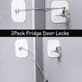 thumbnail image 2 of CHOK Refrigerator Lock  Mini Fridge Lock with Key for Adults  Lock for a Fridge  Cabinet Door(White 2Pack), 2 of 6