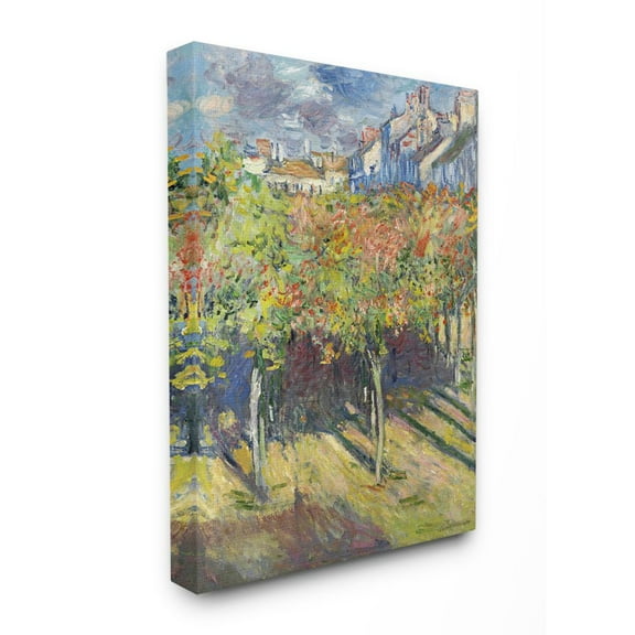 Claude Monet City Orchard Green Blue Classic Monet Painting 24" x 30" Painting Canvas Art Print, by Stupell Home Décor