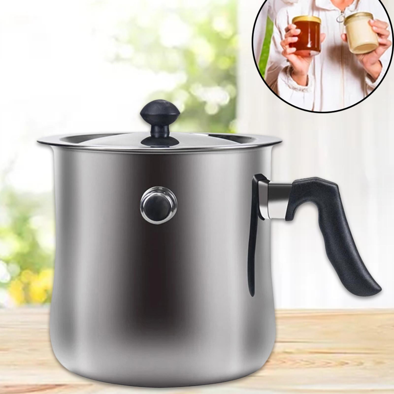 Candle Making Pouring Pot Stainless Steel Double Boilers Dripless Pouring Heat-Resistant Handle Melter Pot,Candle Making Supplies 17.5x15CM 1.5L