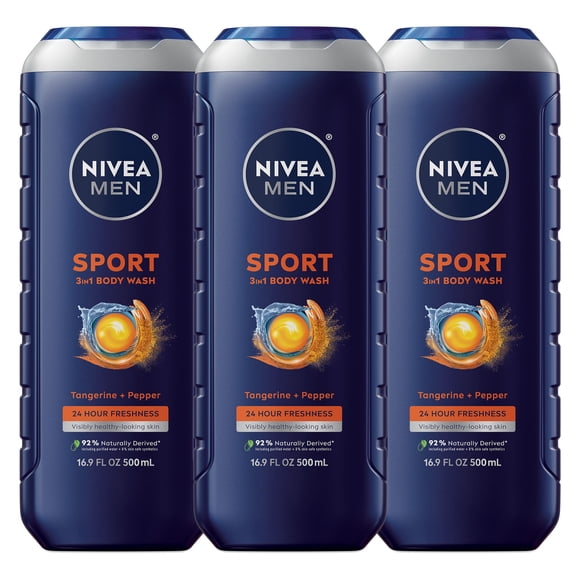 NIVEA MEN Sport Body Wash, Pack of 3