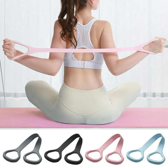 Ettsollp Figure 8 Resistance Band Arm Back Shoulder Leg Hand Stretching Strap Home Gym Workout Physical Therapy Yoga Exercise Elastic Belt Women Tension Rope