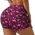 thumbnail image 2 of Kdxio Festive Flamingos Print Workout Shorts for Women Seamless Soft Smooth Gym Yoga Scrunch Active Shorts, 2 of 5