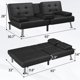 thumbnail image 4 of Futon Sofa Bed Modern Faux Leather Couch, Convertible Folding Futon Couch Recliner Lounge  with 2 Cup Holders with Armrest My Lux Decor Round, 4 of 10