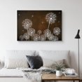 thumbnail image 2 of PixonSign Canvas Print Wall Art White Dandelions on Brown Background Botanical Plants Digital Art Modern Art Farmhouse/Country Group Relax/Calm Multicolor Cool for Living Room, Bedroom - 16"x24", 2 of 5
