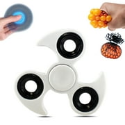 Ninja Star Fidget Hand Spinner High Speed Bearing Toy Plus Squishy Mesh Ball White