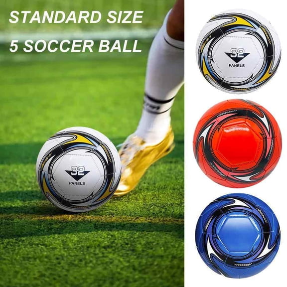 Standard Size 5 Soccer Ball,Soccer Ball Official for Adult Youths,Official Outside Sport Soccer Ball Machine Stitched Ball for Game Training Practice,Youth Soccer Players
