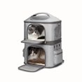 thumbnail image 2 of Double-Layer Pet Carrier Backpack – Large Capacity Foldable Cat & Dog Travel Bag with Two Separable Compartments, One-Shoulder or Hand-Held Design, Portable & Versatile for Outdoor Trips, 2 of 17