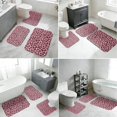 thumbnail image 5 of Black and Pink Leopard Print Bathroom Rug Set 3 Piece,Non-Slip Bath Mat Set with U-Shaped Contour and Runner Soft Absorbent Washable, 5 of 5