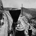thumbnail image 3 of Hart, Alfred A. 15x15 Black Modern Framed Museum Art Print Titled - Rounding Cape Horn. Road to Iowa Hill from the river, in the distance. Black and white., 3 of 5