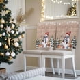 thumbnail image 3 of Christmas Snowman Chair Covers Set of 8 Squirrel Cat Winter Tree Snowflake Board Chair Back Covers Stretch Removable Washable Slipcovers Protector for Dining Room Kitchen Party Decor, 3 of 5