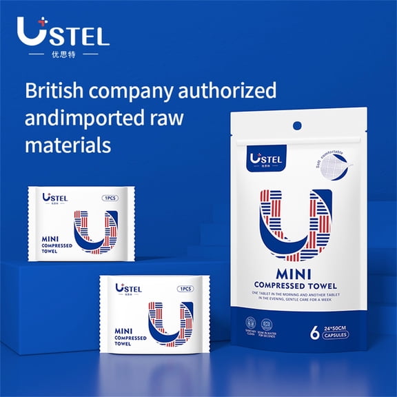 USTEL Compressed Towels & Washcloths 6 Count