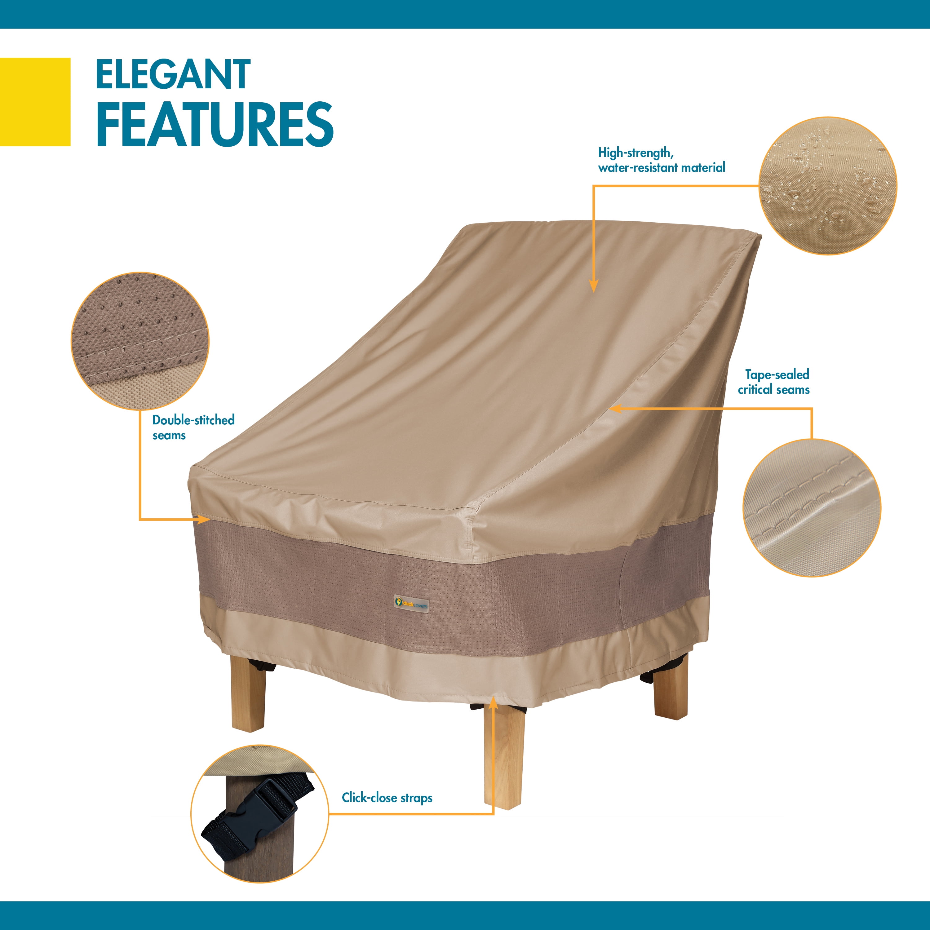 DUCKCOVERS® Elegant Waterproof Outdoor Chair Cover