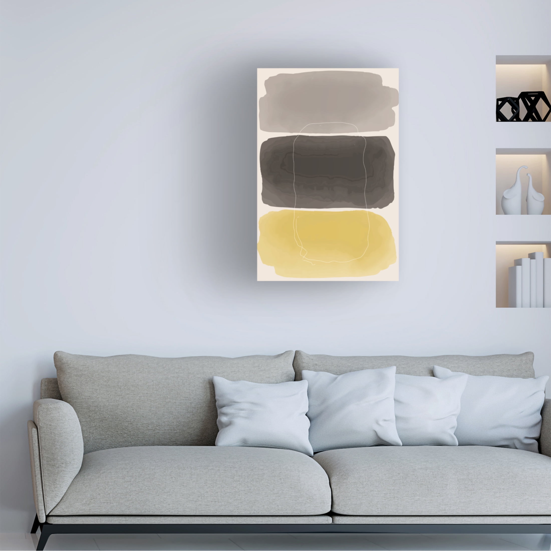 Trademark Fine Art jay stanley Watercolor Shapes Series 3 Canvas Wall Art