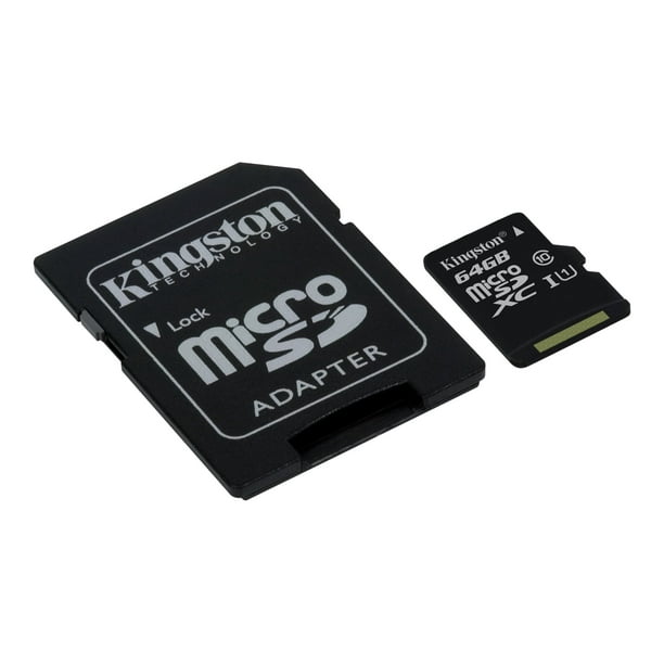 Voorrecht Landgoed Brig Kingston - Flash memory card (microSDXC to SD adapter included) - 64 GB -  UHS Class 1 / Class10 - microSDXC UHS-I - Walmart.com