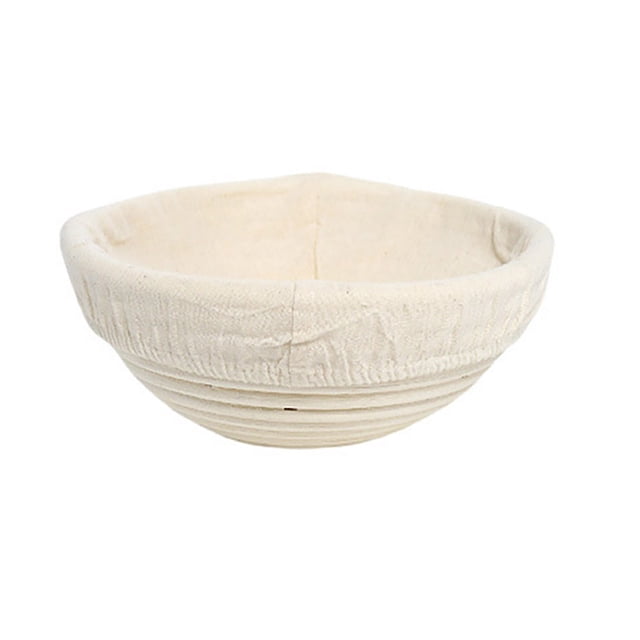 Cesta de fermentación redonda de ratán Banneton para hacer pan de masa madre. Incluye forro. Cestas de fermentación tejidas a mano naturales para panaderos caseros. Modelado de pan artesanal.