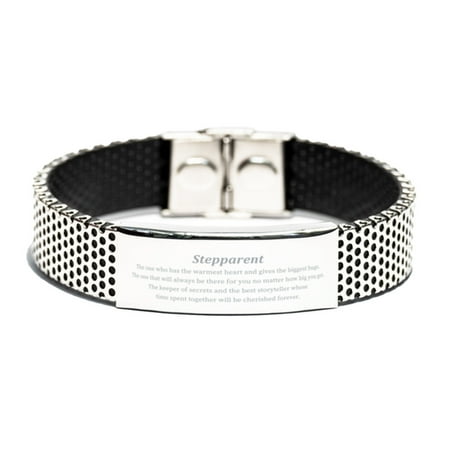 Unique Stainless Steel Stepparent Bracelet - The Keeper of Secrets and Cherished Memories for Holidays and Special Occasions