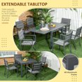 thumbnail image 4 of Outsunny Patio Dining Set, Expandable Table, 6 Stackable Chairs, Dark Grey, 4 of 10