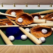 Baseball Sports Equipment Backdrop for Fans Party Decorations Blue Baseball Cap Brown Gloves Baseball Theme Background for Fans Party Banner Party Supplies