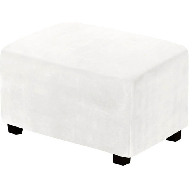 N/A Ottoman Covers Slipcover Rectangle, Stretch Velvet Ottoman Slipcovers of Foot Stool for Living Room, with Elastic Bottom, Machine Washable,A,130~160cm