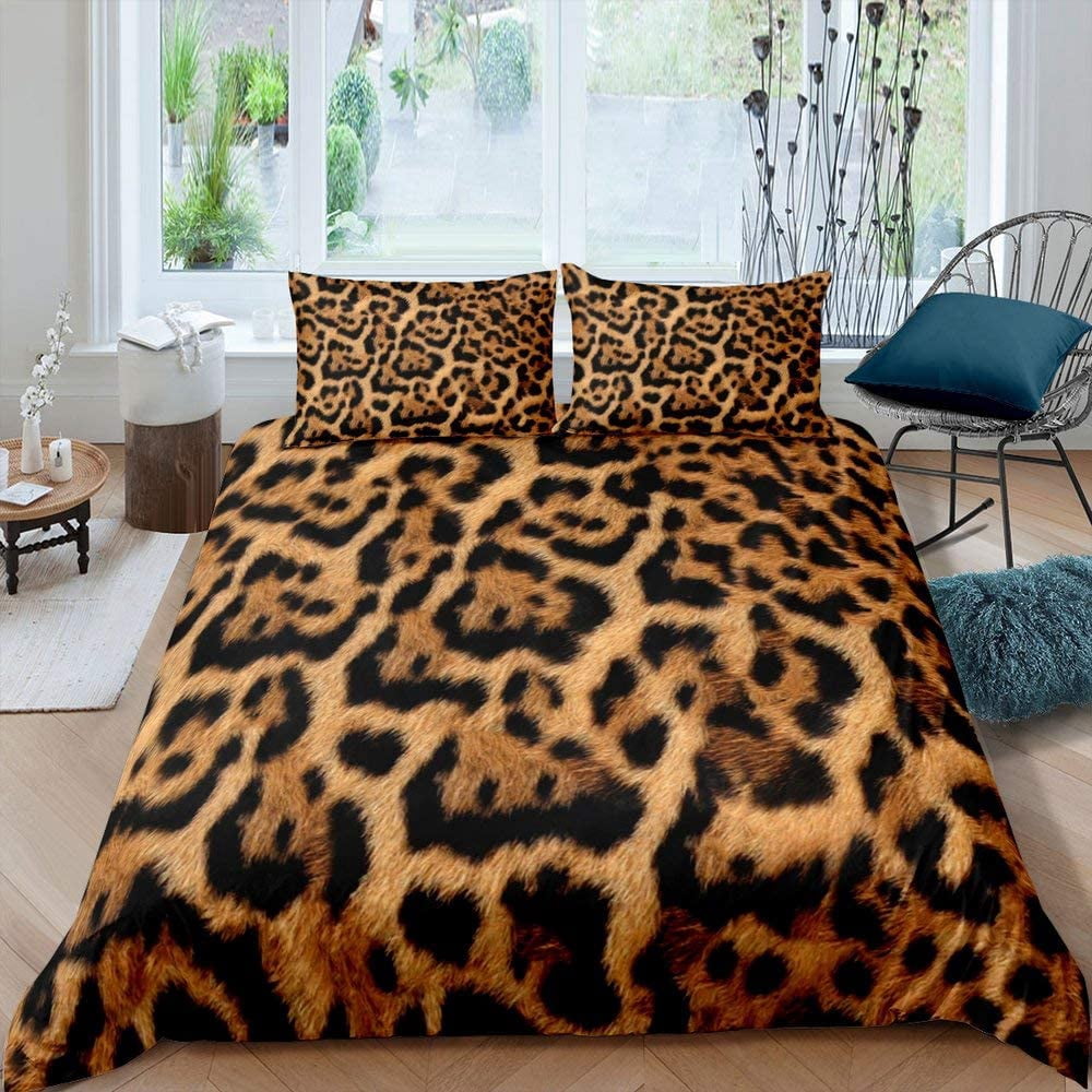 Leopard Print Duvet Cover Set Twin 
