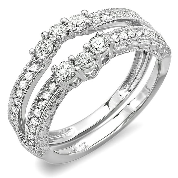 0.60 Carat (ctw) 14K White Gold Round Diamond Ladies Anniversary Wedding Band