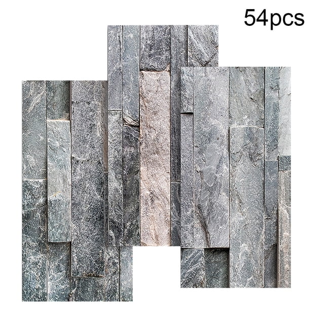 Adhesivo de pared para cocina, hogar, sala de estar, dormitorio, pared, ladrillo, calcomanía, decoración adhesiva de PVC, UB024L, 54 piezas Inevent HA8743-03B