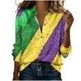 thumbnail image 2 of Xuyuer Carnival Womens Soft Satin Silk Button Down Shirts for Women Silky Long Sleeve Work Shirt Dress Blouses Tops 2026, 2 of 5