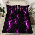 thumbnail image 2 of Feelyou Dreamy Lightning Bed Sheets for Teen, Purple Gradient Abstract King Sheets, Modern Neon Glowing Sheet Set, Breathable Home Decor, 4pcs, 2 of 7