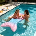 thumbnail image 5 of Cadancy Pool Floats Inflatable Shark Mouth Mesh Hammock Water Lounger Mermaid Tail Design Foldable Swimming Pool Summer Beach Party Accessories Floating Chair, 5 of 7