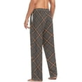 thumbnail image 6 of Top-kevin Plaid Pattern in Brown and Orange Pajama Pants for Men Men's Pajama Pants Mens Pajama Bottoms with Drawstring, 6 of 7