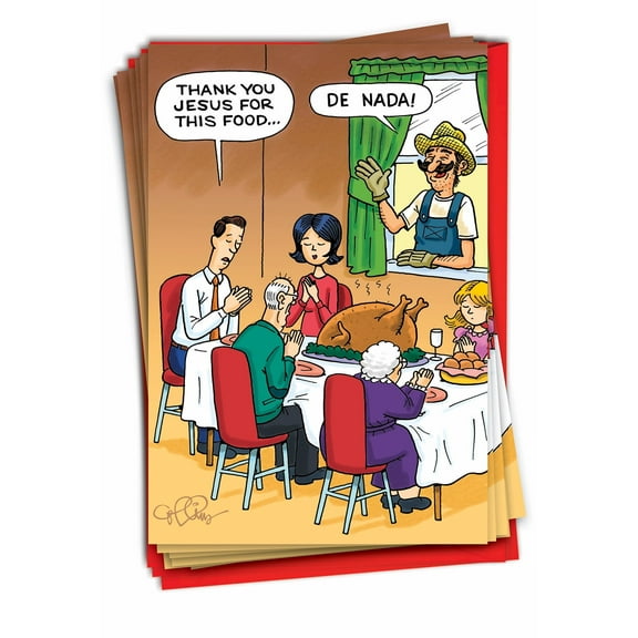 Pack of 12 Merry Christmas Cards Funny (1 Design, 12 Cards) - Holiday Prayer C4294HHG-B12