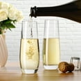 thumbnail image 5 of PARACITY Stemless Champagne Flutes, Crystal Champagne Glasses Set of 2,  Gift for Birthday, Wedding, Christmas for Women, Men (8 oz), 5 of 6