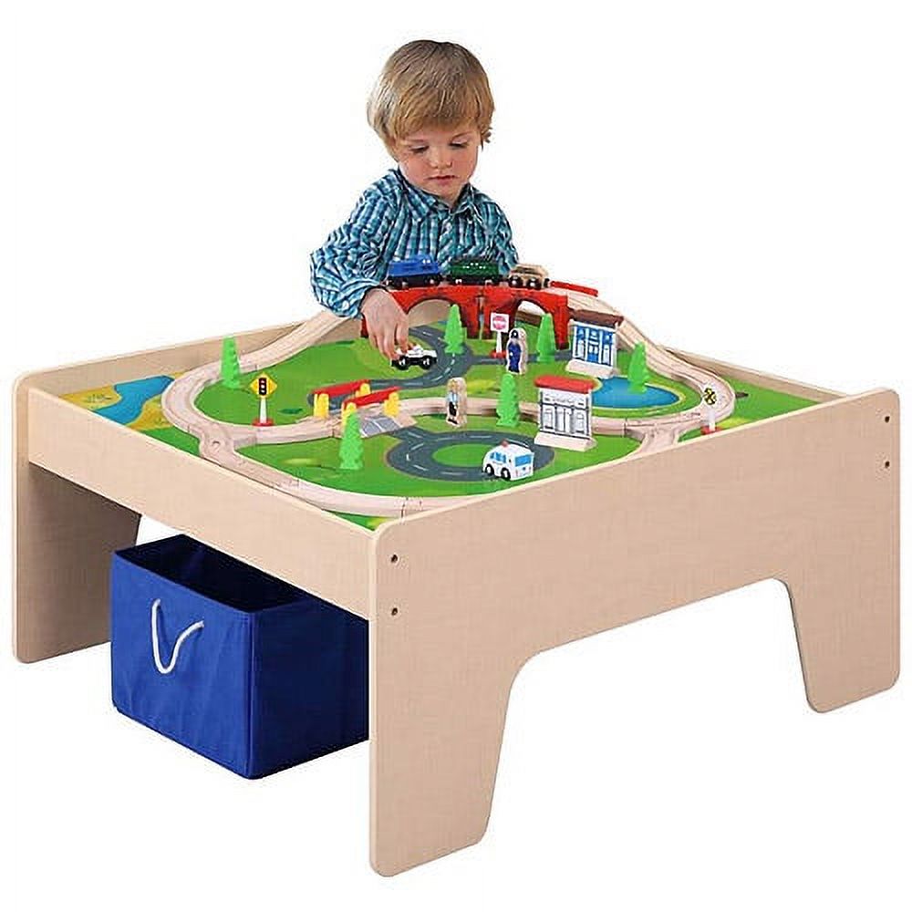 Wooden Activity Table with 45-Piece Train Set & Storage Bin Only At Walmart - image 5 of 5