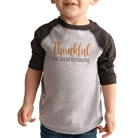 

7 ate 9 Apparel Kids Thankful for Social Distancing Raglan Grey