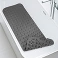 thumbnail image 1 of Alfombra de baño WarmSnow, larga, antideslizante, 100 x 40 cm, gris oscuro, TPE, 1 of 9