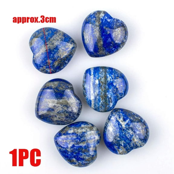 GKNET 1x Natual Lapis lazuli heart Quartz Crystal pendant hand carved healing 30mm